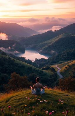 A serene and ethereal landscape representing the essence of spirituality and inner peace