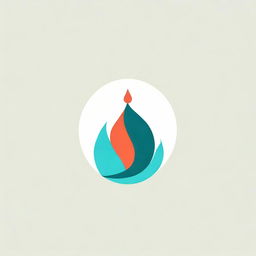 An extremely simple logo, designed as a stark, abstract candle shape in contrasting shades of turquoise and dark salmon.