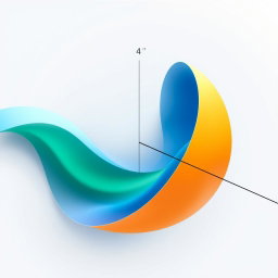An abstract representation of a mathematical limit of a function, featuring smooth, flowing curves and a straight line converging towards a single point