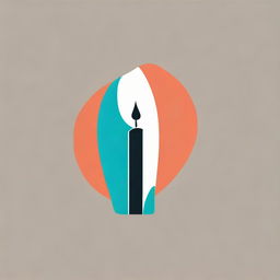 An extremely simple logo, designed as a stark, abstract candle shape in contrasting shades of turquoise and dark salmon.