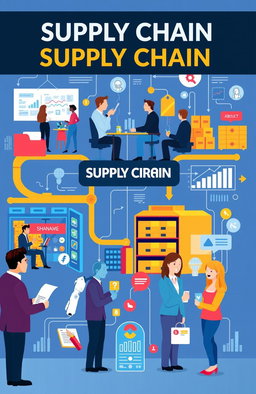 A vibrant and engaging visual representation of supply chain management and customer relationships, showcasing various aspects such as logistics, product flow, and customer interaction