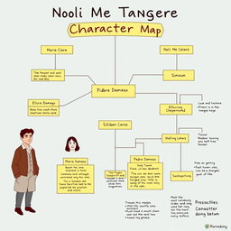 Create a detailed character map illustrating the main characters of the novels "Noli Me Tangere" and "El Filibusterismo"
