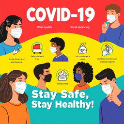 A visually impactful poster design promoting health protocols during the COVID-19 pandemic
