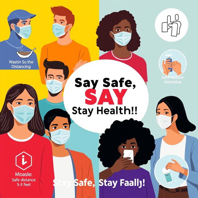 A visually impactful poster design promoting health protocols during the COVID-19 pandemic