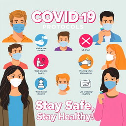 A visually impactful poster design promoting health protocols during the COVID-19 pandemic