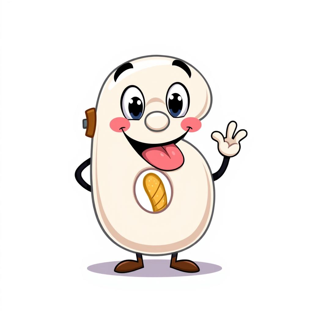 A whimsical digital illustration of the number 6 designed as a cheerful cartoon character