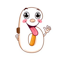 A whimsical digital illustration of the number 6 designed as a cheerful cartoon character