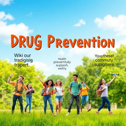 A colorful and inspiring public health campaign poster focusing on drug prevention