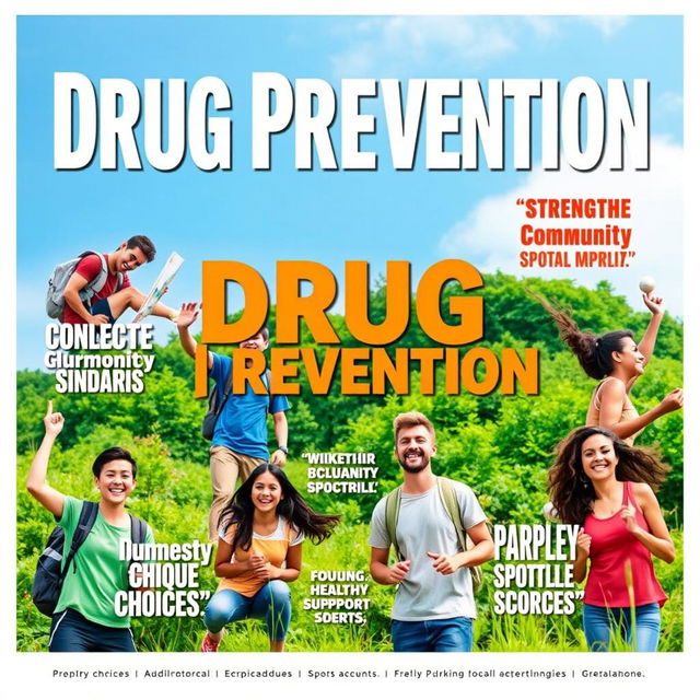 A colorful and inspiring public health campaign poster focusing on drug prevention