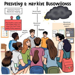 A conceptual illustration depicting the factors contributing to risky behaviors and prevention methods