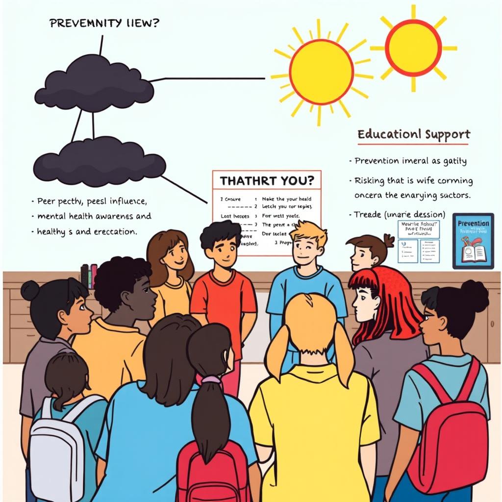 A conceptual illustration depicting the factors contributing to risky behaviors and prevention methods