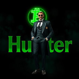 A wealthy character dressed in an extravagant, opulent outfit, featuring a classy suit, lavish accessories, and polished shoes