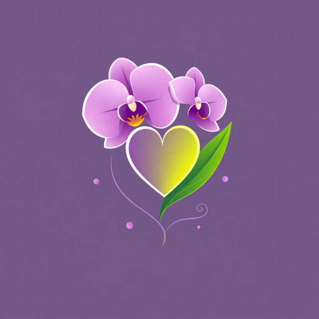 A captivating logo that embodies the essence of a person nurturing an orchid with love and passion, symbolizing growth from the heart