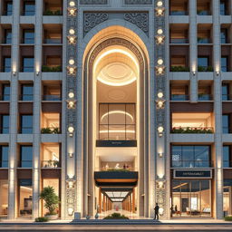 A dynamic and luxurious 20-story residential and commercial tower design inspired by the architectural combination of the Qajar and Achaemenid periods