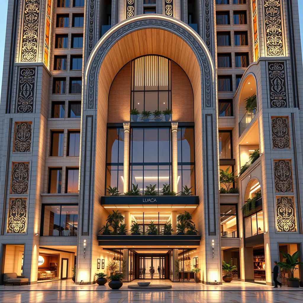 A dynamic and luxurious 20-story residential and commercial tower design inspired by the architectural combination of the Qajar and Achaemenid periods