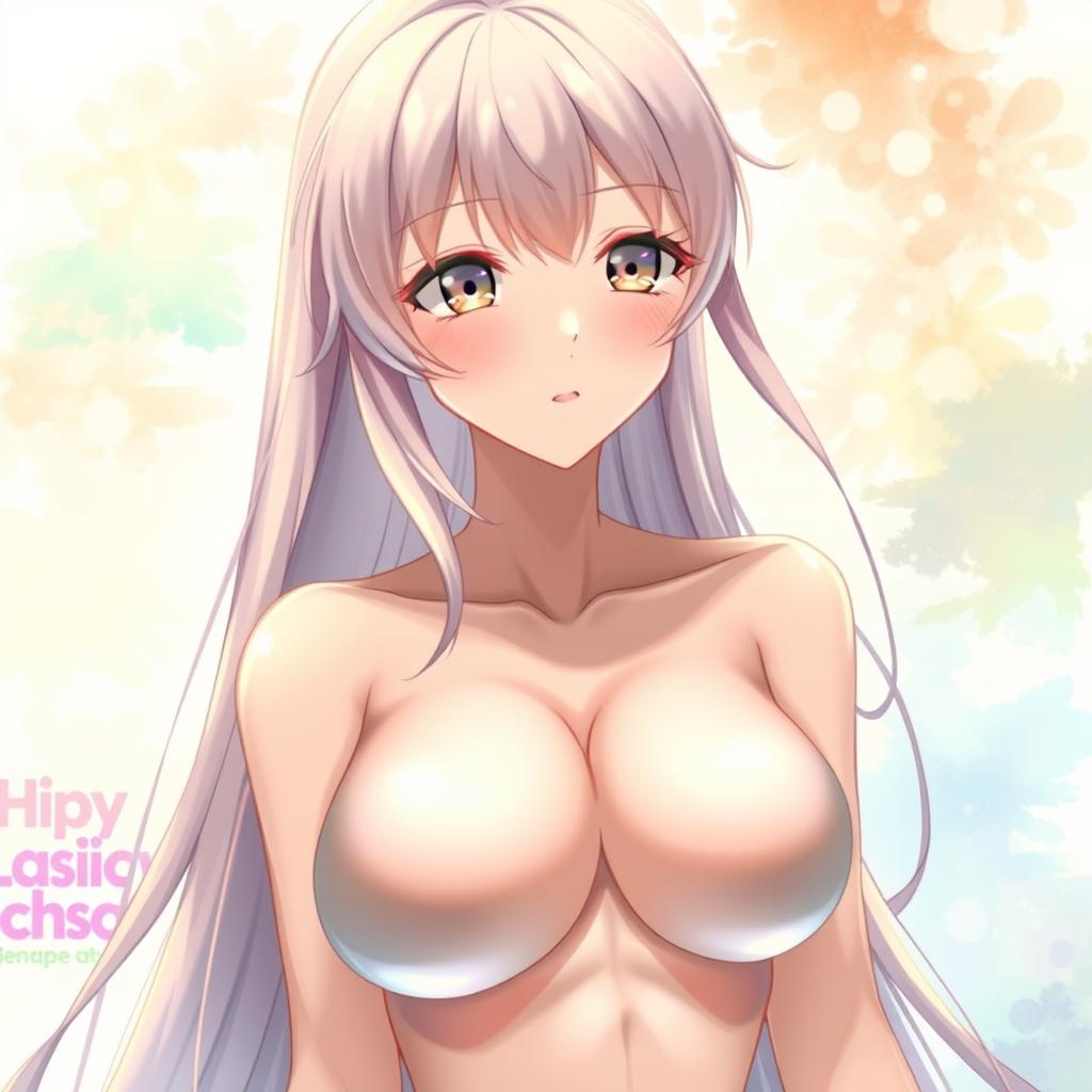 A stunning anime girl with an exquisite chest, presented in a semi-realistic style