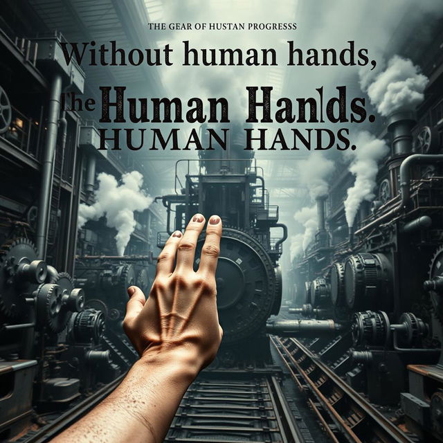 A striking movie poster inspired by Karl Marx's principle 'Machines without Human Hands'