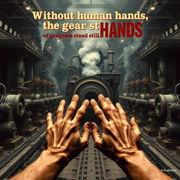 A striking movie poster inspired by Karl Marx's principle 'Machines without Human Hands'