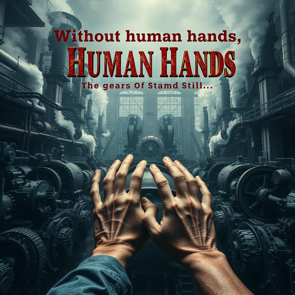 A striking movie poster inspired by Karl Marx's principle 'Machines without Human Hands'
