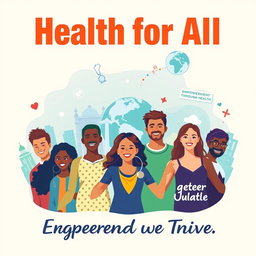 A powerful and inspiring poster design representing the vision of people having free access to Global Health Initiatives