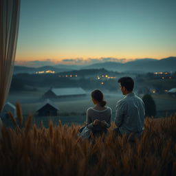 A dreamlike, serene countryside scene inspired by the lyrics provided