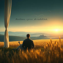 A dreamlike, serene countryside scene inspired by the lyrics provided