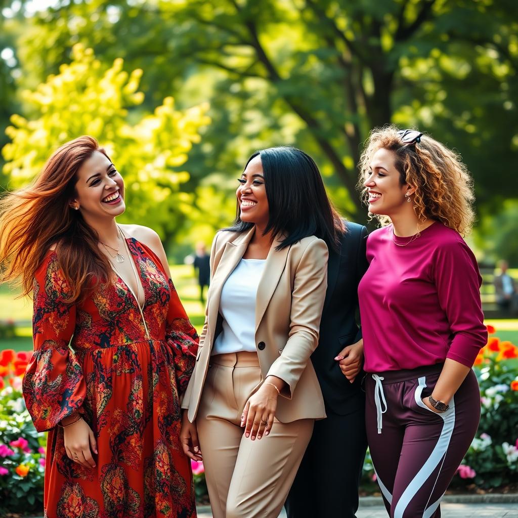 A captivating portrait of a group of diverse women, showcasing their individual styles and personalities