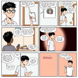 A comic strip consisting of 8 pages, each with 6 boxes