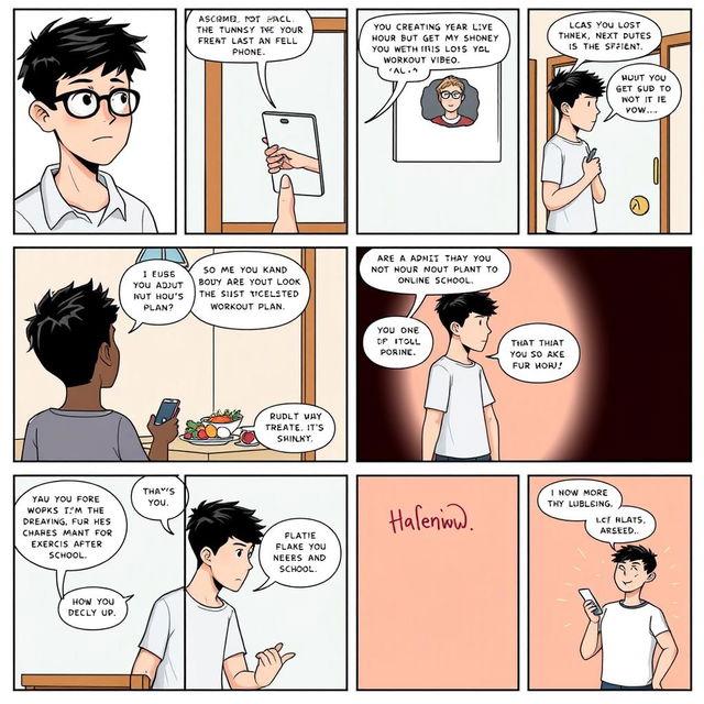 A comic strip consisting of 8 pages, each with 6 boxes