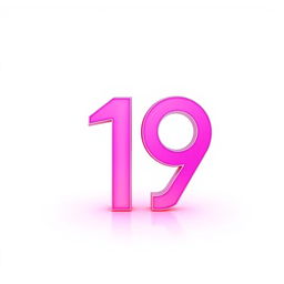 A sleek and modern digital design featuring the number '19' prominently displayed in a bold and striking font