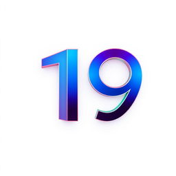A sleek and modern digital design featuring the number '19' prominently displayed in a bold and striking font
