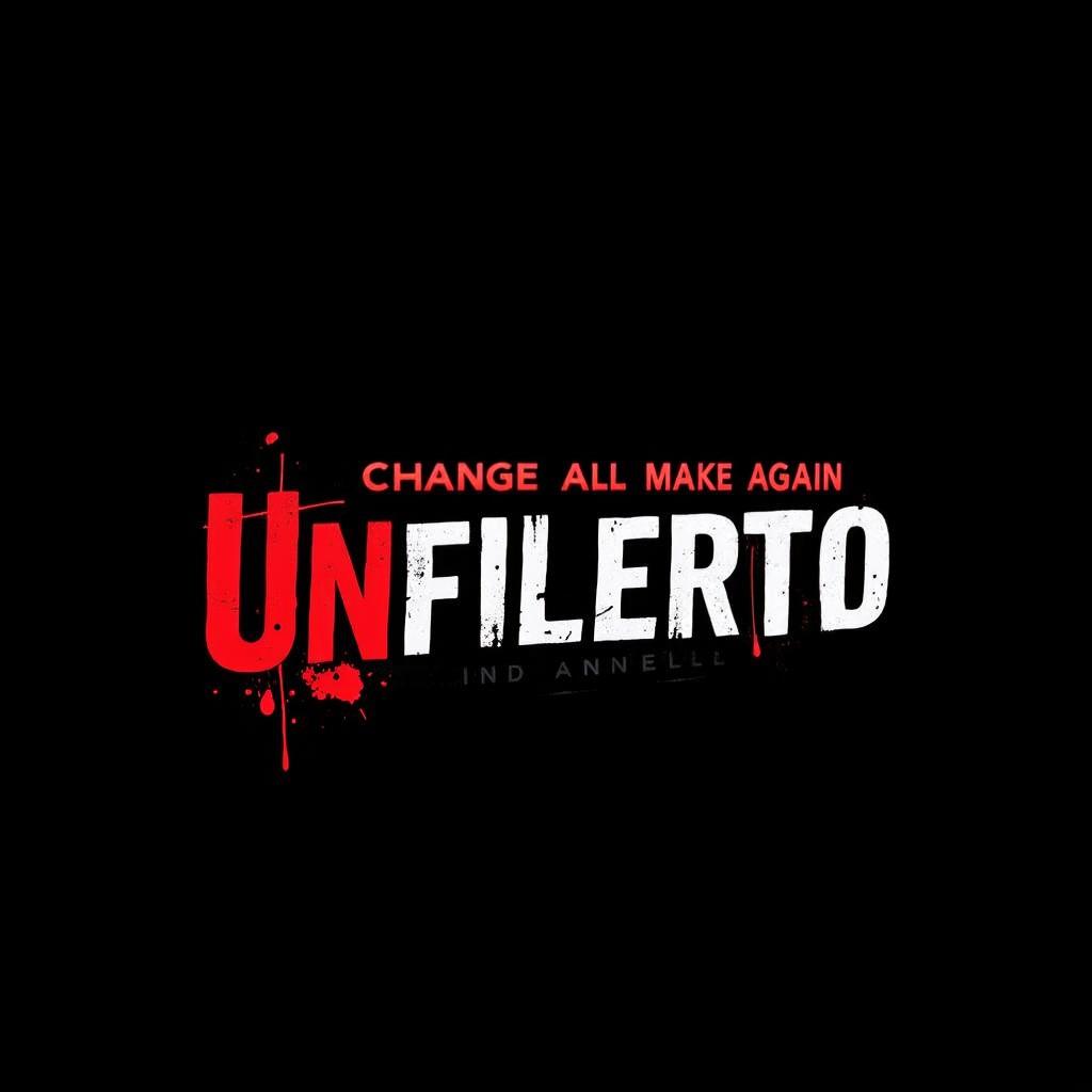 A bold and striking graphic design featuring the word 'Unfiltered' in large, uppercase letters