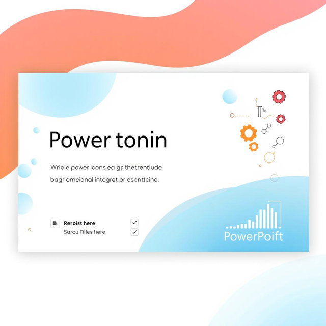 Create a visually appealing PowerPoint presentation slide design that incorporates a modern aesthetic with clean lines and vibrant colors