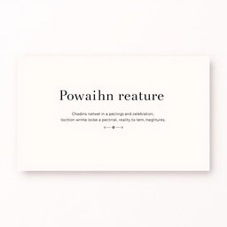 Design a simple yet aesthetic PowerPoint presentation slide that emphasizes minimalism