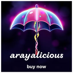 A vibrant poster inspired by the Dalgona candy challenge from Squid Game, featuring a stylized Dalgona piece shaped like an umbrella that is dramatically broken in half