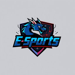 A modern and dynamic eSports logo featuring a bold, stylized typography of the word 'E-Sports'