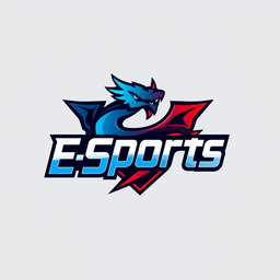 A modern and dynamic eSports logo featuring a bold, stylized typography of the word 'E-Sports'