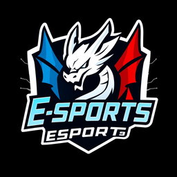 A modern and dynamic eSports logo featuring a bold, stylized typography of the word 'E-Sports'