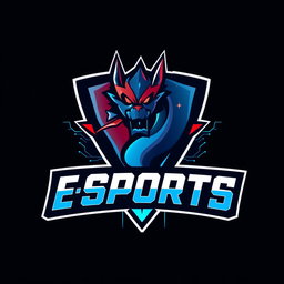 A modern and dynamic eSports logo featuring a bold, stylized typography of the word 'E-Sports'