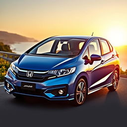 A sleek and modern design of a Honda Jazz, showcasing its compact dimensions and stylish contours