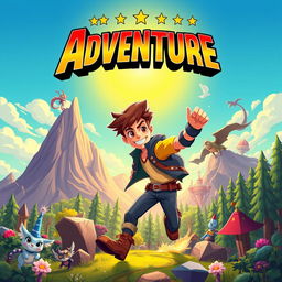 A vibrant and colorful cartoon-style cinematic poster featuring a dynamic character based on the user's likeness