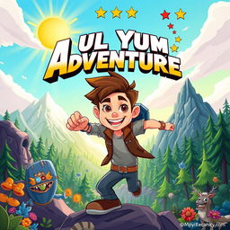 A vibrant and colorful cartoon-style cinematic poster featuring a dynamic character based on the user's likeness