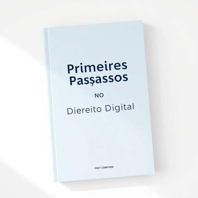 A minimalist book cover design for a work titled 'Primeiros Passos no Direito Digital'