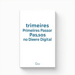 A minimalist book cover design for a work titled 'Primeiros Passos no Direito Digital'