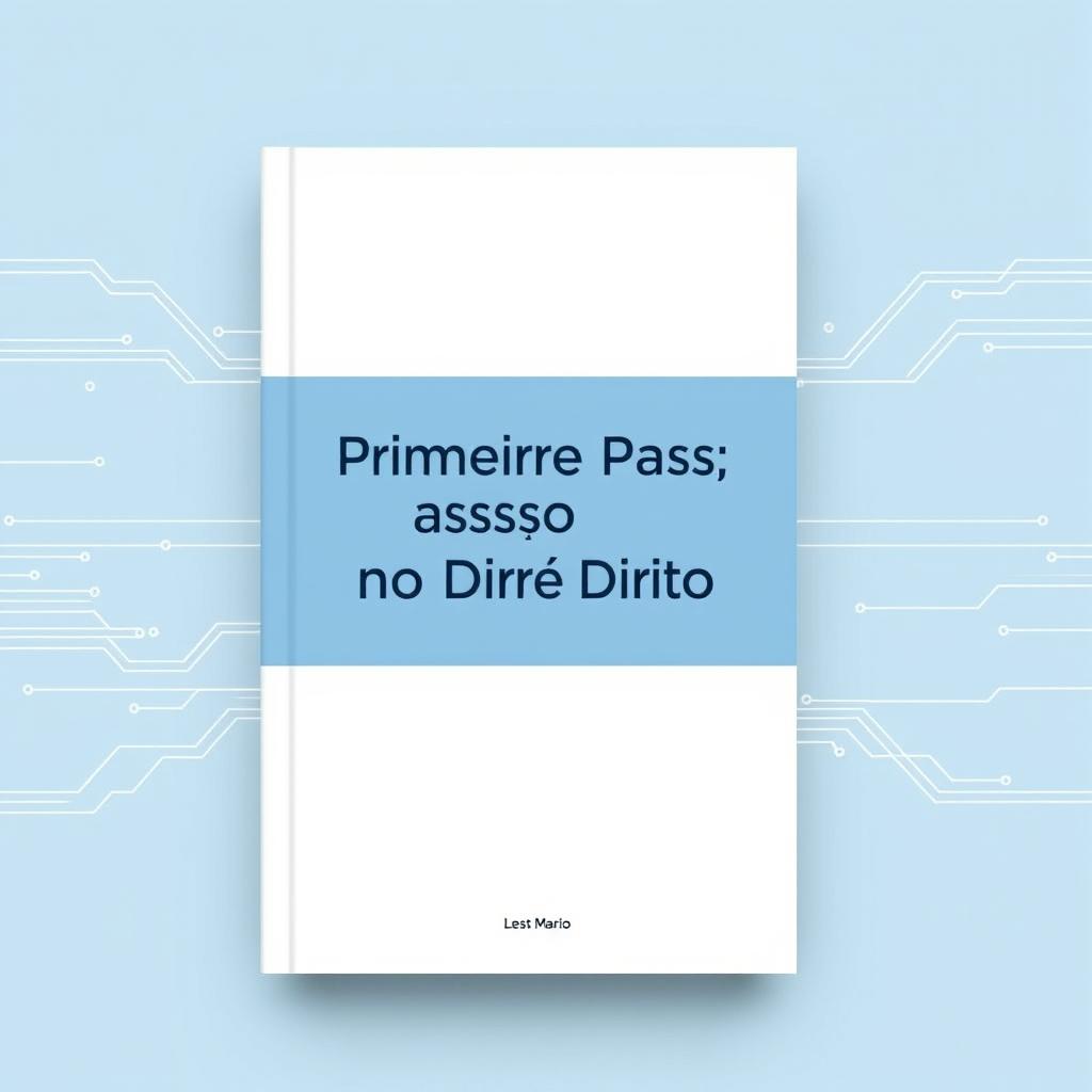A minimalist book cover design for a work titled 'Primeiros Passos no Direito Digital'