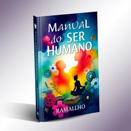 A captivating book cover for a self-improvement book titled 'Manual do Ser Humano' by author Ramalho