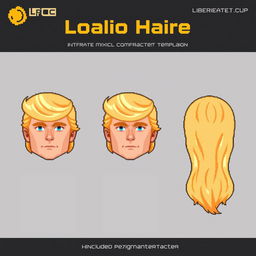 A digital hair asset designed for LPC (Liberated Pixel Cup) character customization, adhering to the LPC pixel art style