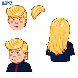 A digital hair asset designed for LPC (Liberated Pixel Cup) character customization, adhering to the LPC pixel art style