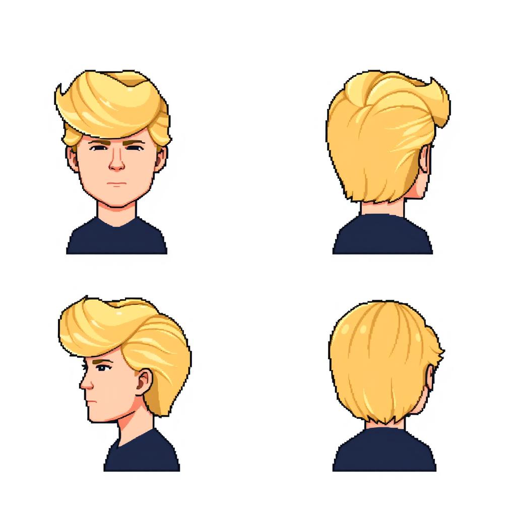 A digital hair asset created for LPC (Liberated Pixel Cup) character customization, following the LPC pixel art style