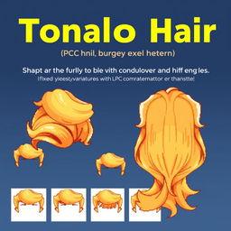 A digital hair asset created for LPC (Liberated Pixel Cup) character customization, following the LPC pixel art style